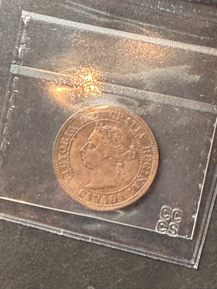 1891 Canada 1 cent LD LL Obverse 3 CCCS Graded EF-40