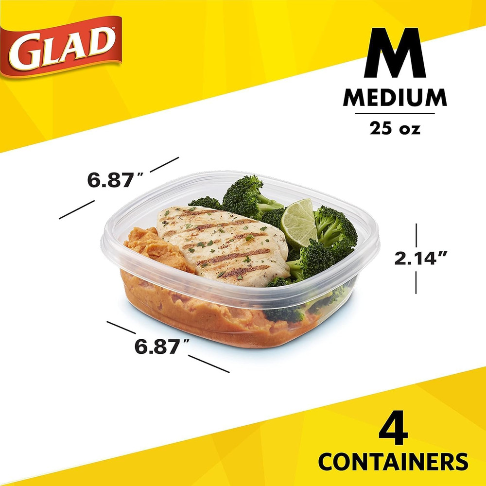 ware Design Series Food Storage Containers with Lids, Medium Rectangle BPA Free