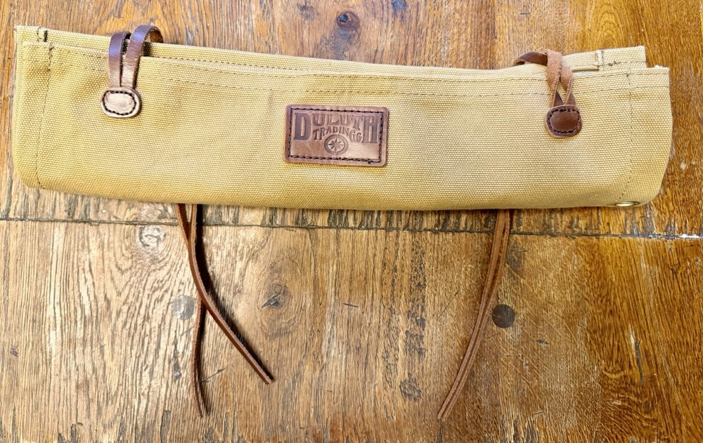 Duluth Trading Co Canvas Leather Map/ Document Holder Case Roll