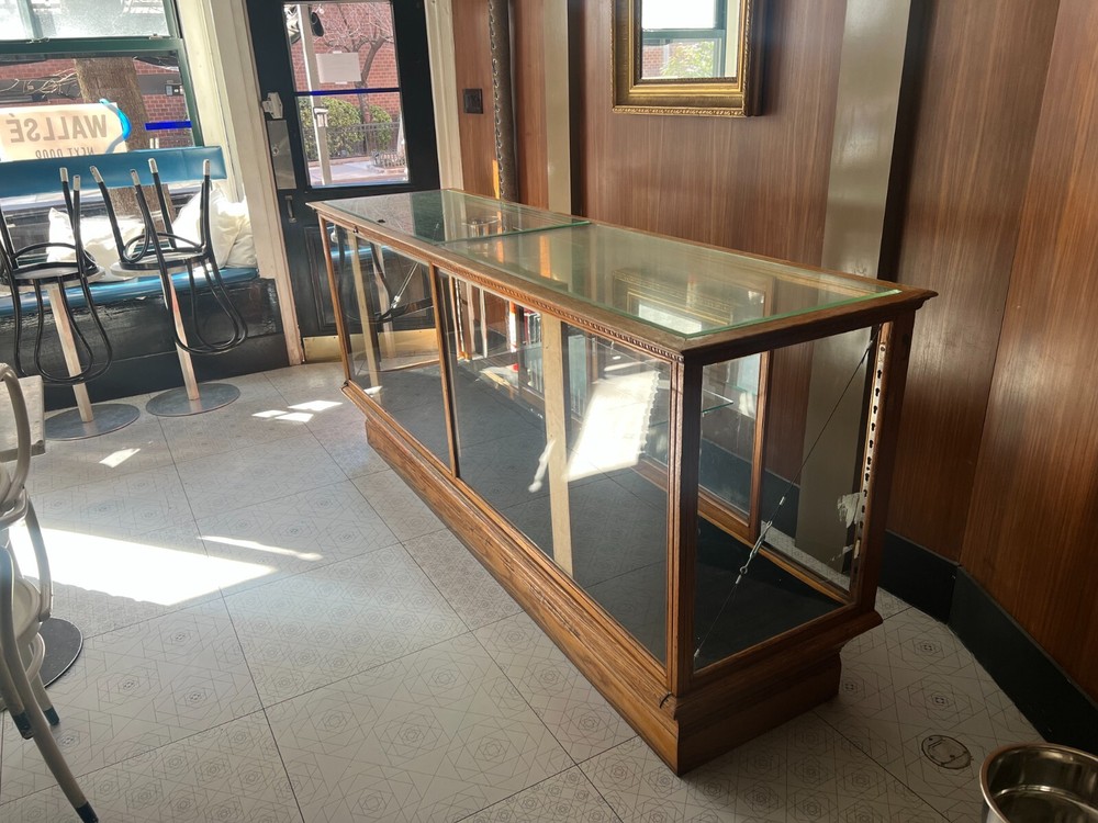 Vintage Oak Standing Showcase