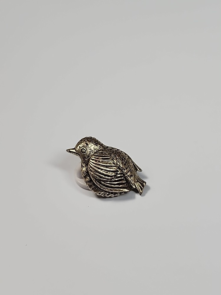 Bird Lapel Pin Small Size Silver Color Metal