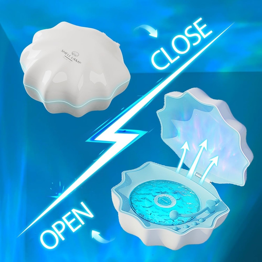 Ocean Wave Projector Light, Shell Night Light Built-in Bluetooth Sp... Fast Ship