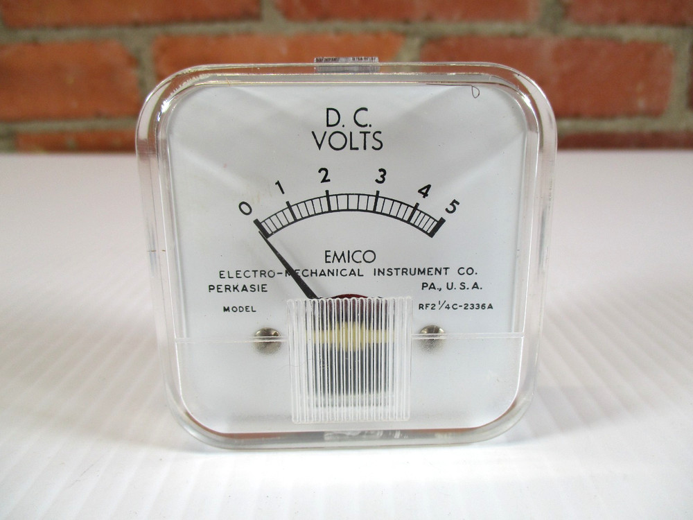 Vintage Panel Meter DC Volts EMICO 0-5 Tested Working