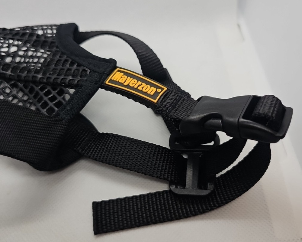 XS Dog Muzzle Mayerzon Breathable Mesh Black Adjustable