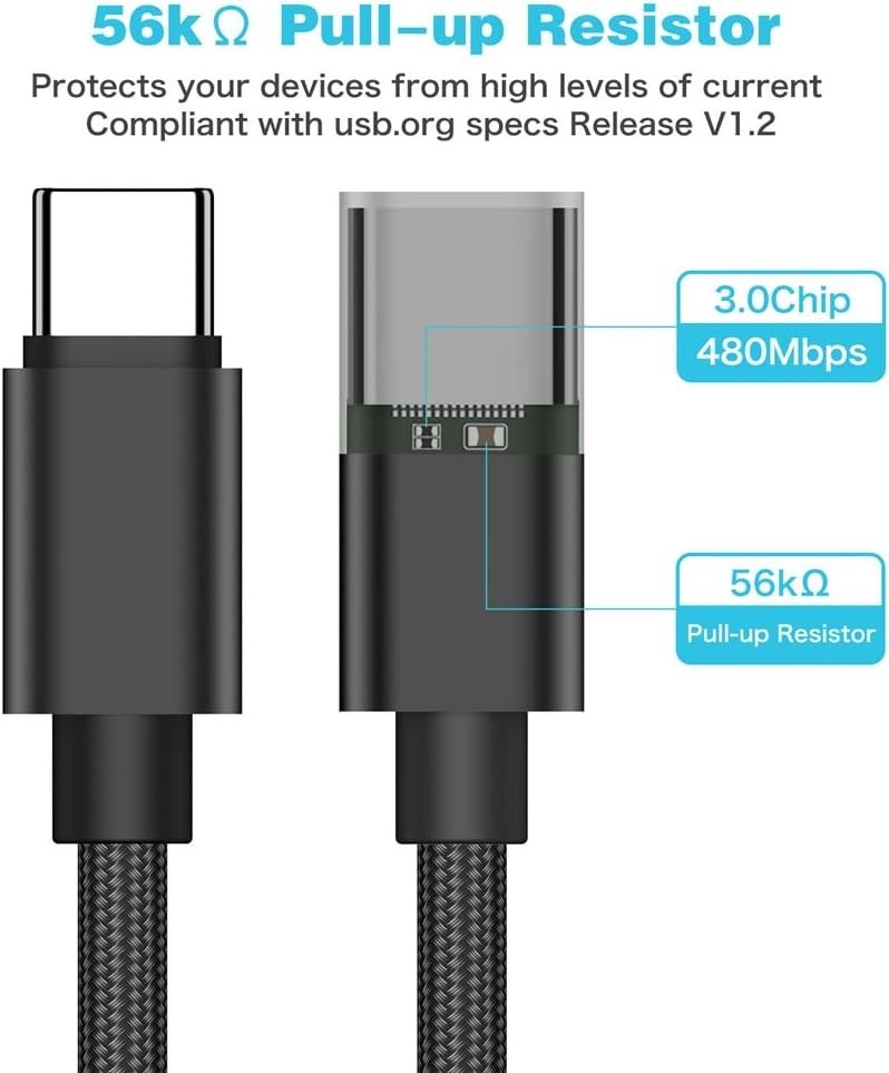 Micro USB to C Adapter,(2-Pack) Female Type C Male Black