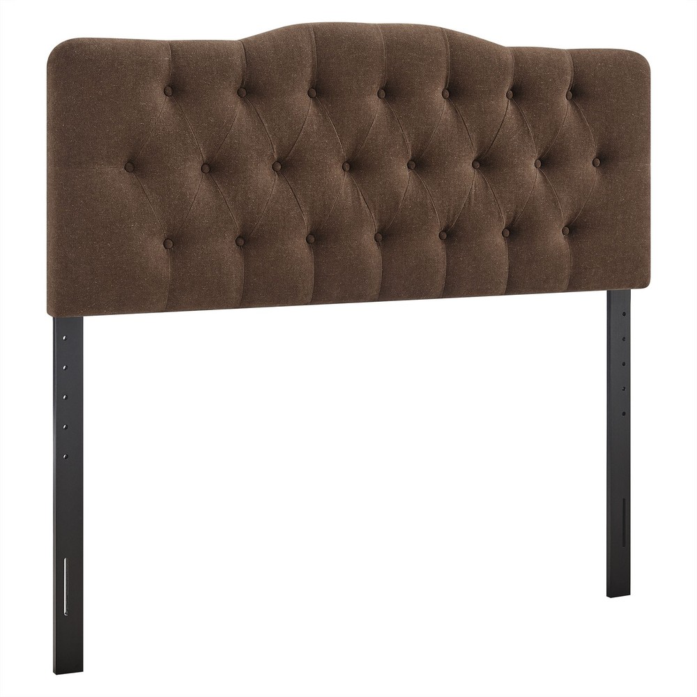 Annabel Premium Linen Blend King Headboard in Cocoa