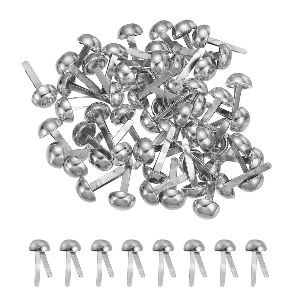 120pcs 8x17mm Silver Round Head Tips