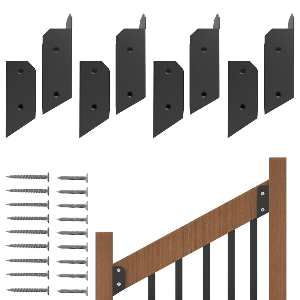 8 Pcs Deck Railing Bracket, 201 Stainless Steel 2 X 4 Deck Railing 30° Stair Con