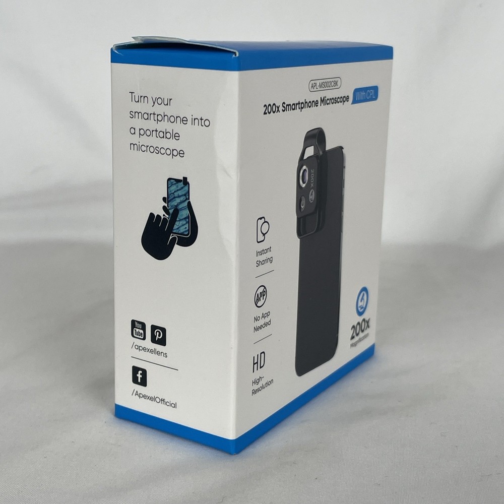 Apexel 200x Magnification Smartphone Microscope NIB