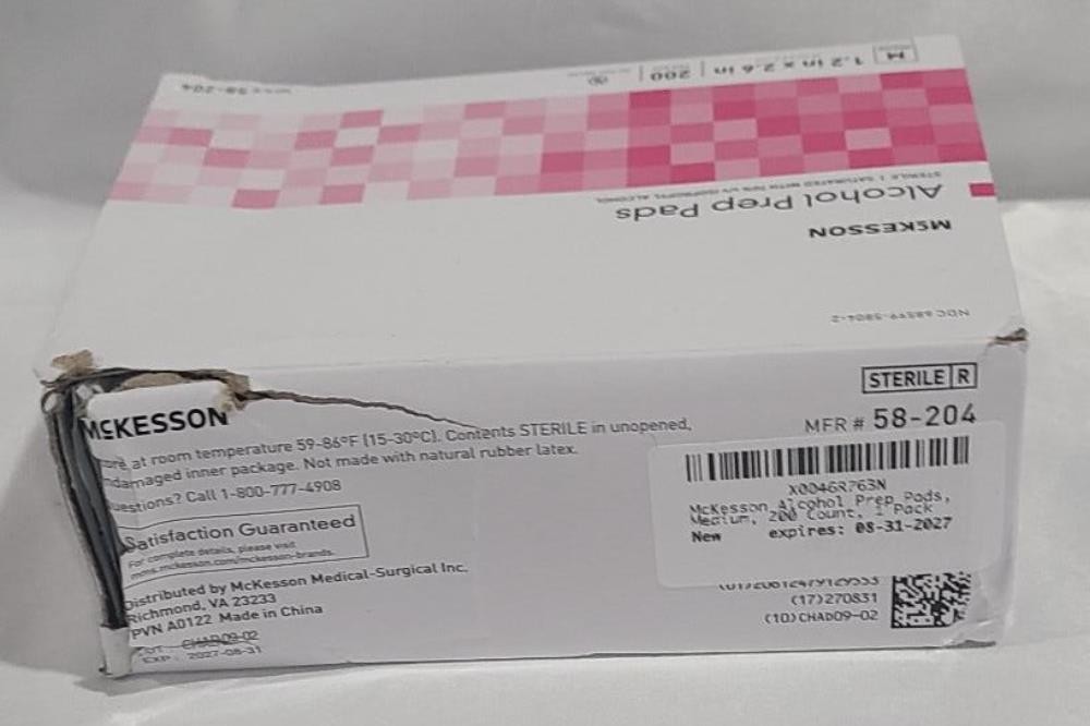 McKesson Alcohol Prep Pads, Sterile, Individual Packet, Medium, 200 Count