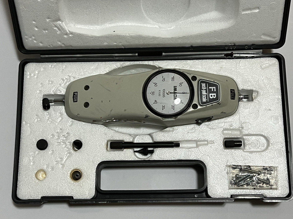 IMADA FB-100 Push Pull Mechanical Force Gauge Scale 0-100 Lbs Set Japan