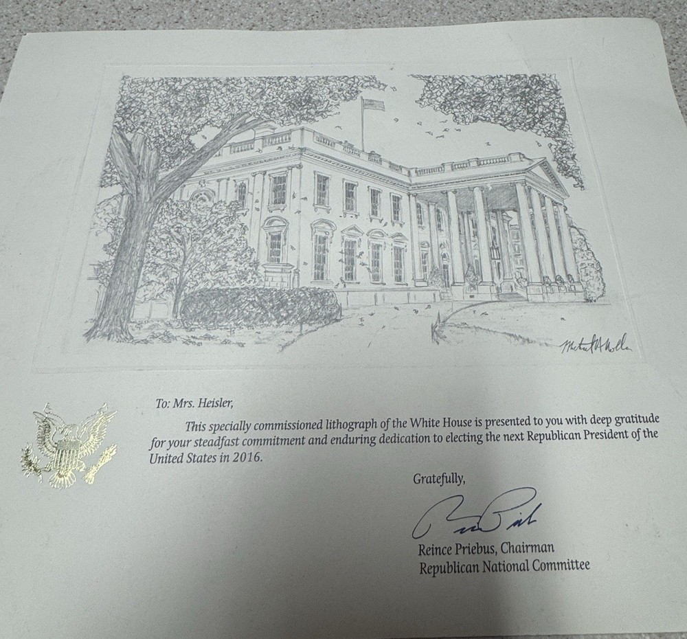 2016 White House Lithograph, Original, Signed By Artist