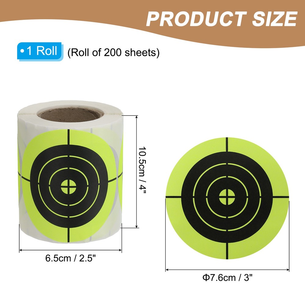 1 Roll Circle Splatter Target Stickers 3", Yellow/Black Style 6
