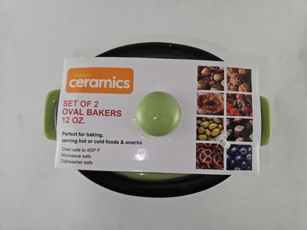 Set Of 2 Ceramic Oval-shaped Bakers