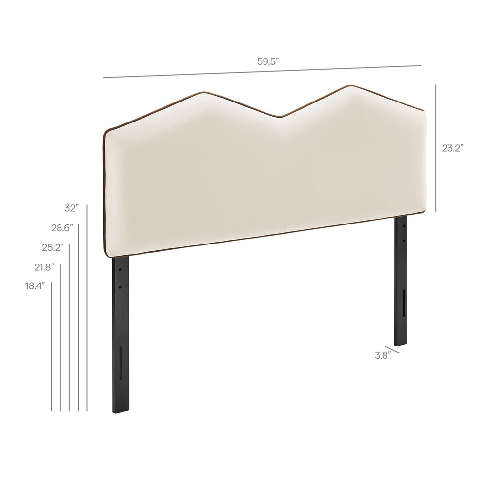 Cosette Performance Velvet Full Size Headboard in Alabaster