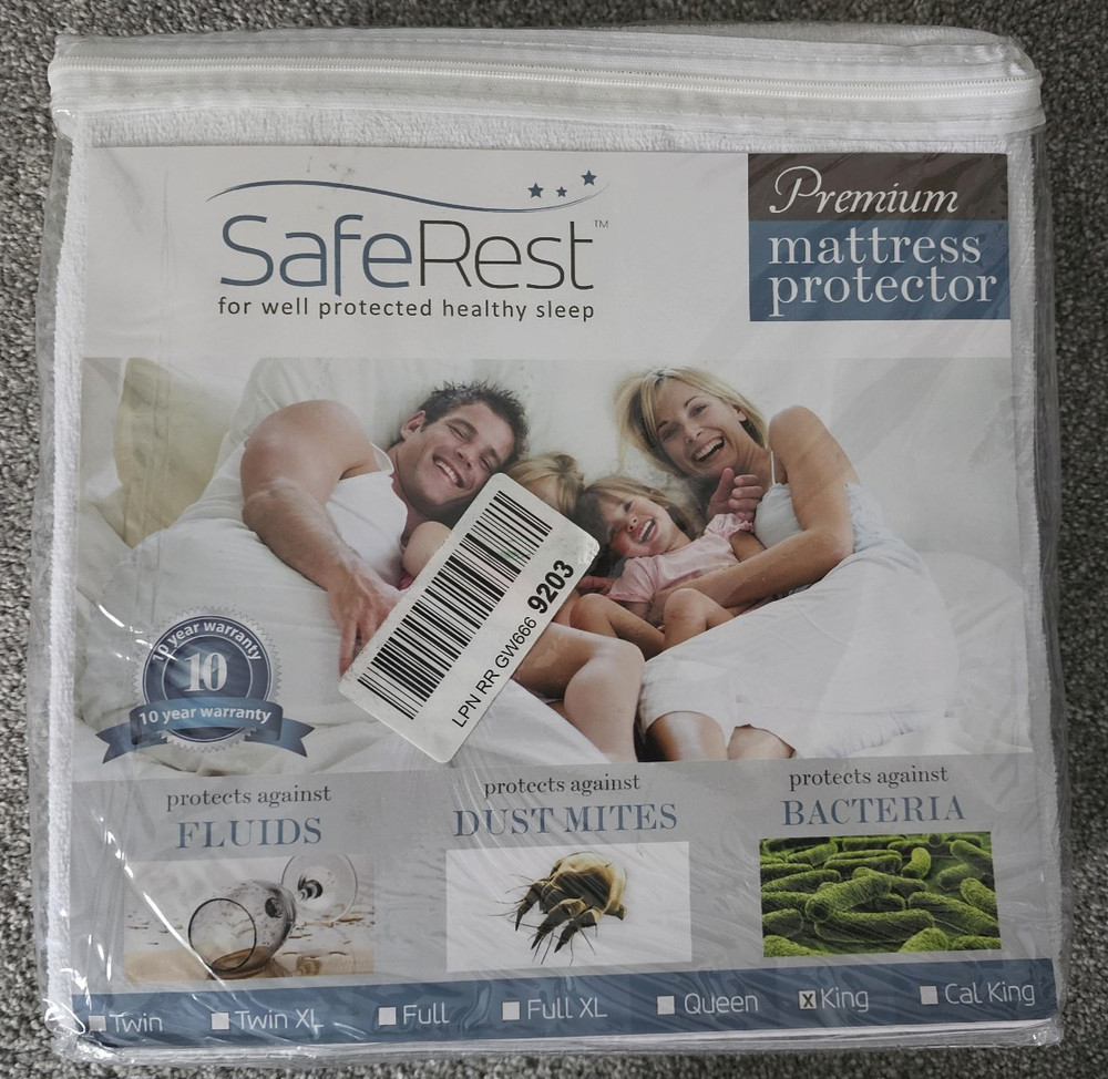SAFeRest 100% waterproof KING SIZE premium MATTRESS PROTECTOR stretchable/fitted
