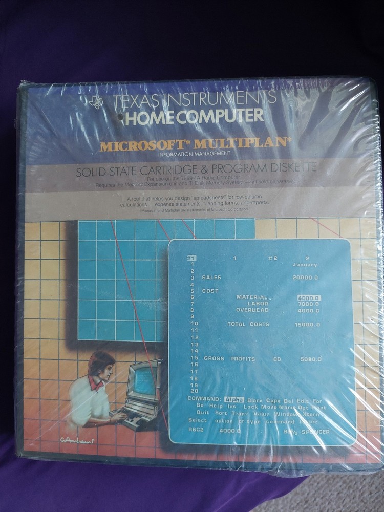 MICROSOFT MULTIPLAN TI-99/4A NOS Sealed