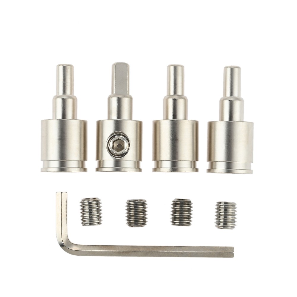 4X Silver Brass 47mm Amp Input Reducer With 1Wrench for Power/Ground Cable