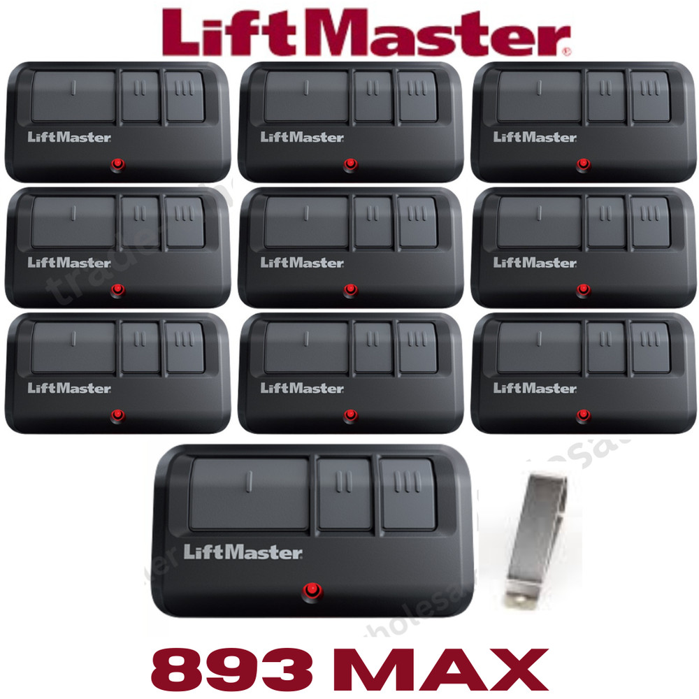 893MAX 3 Button LiftMaster Visor Remote Control Garage Door Opener PACK # 10