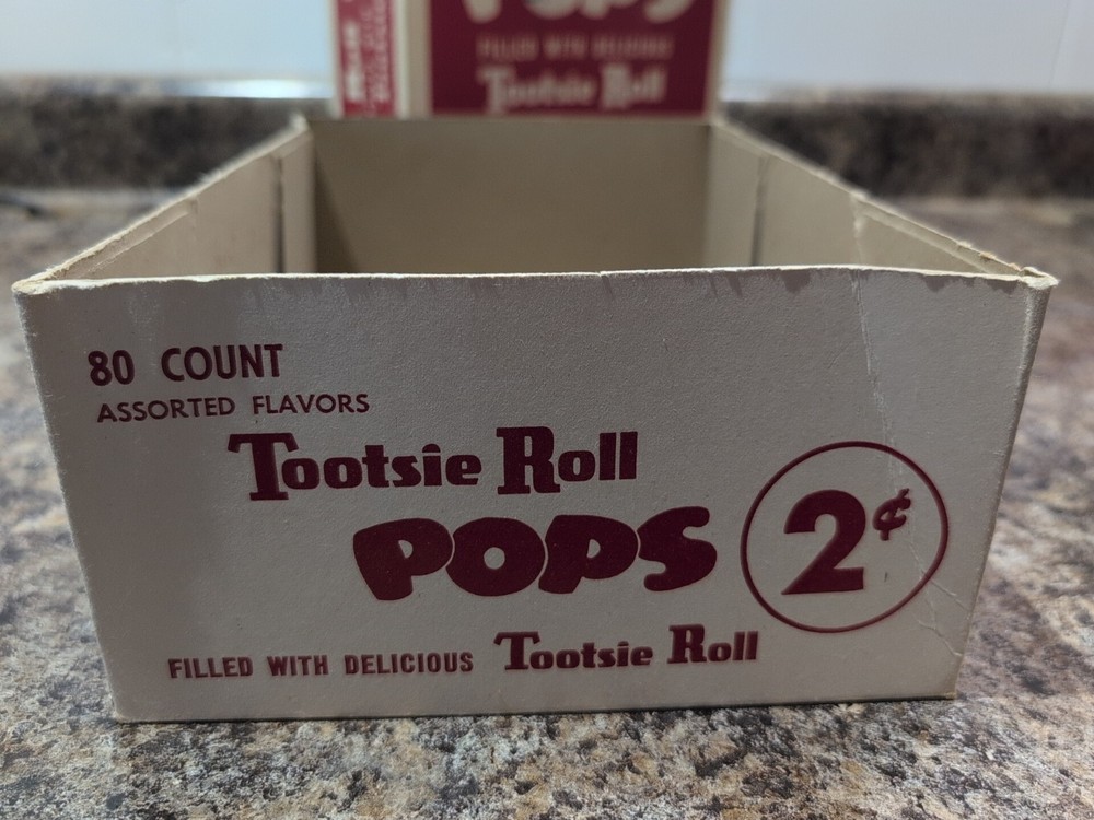 Vtg Tootsie Roll Pops Candy Box Empty