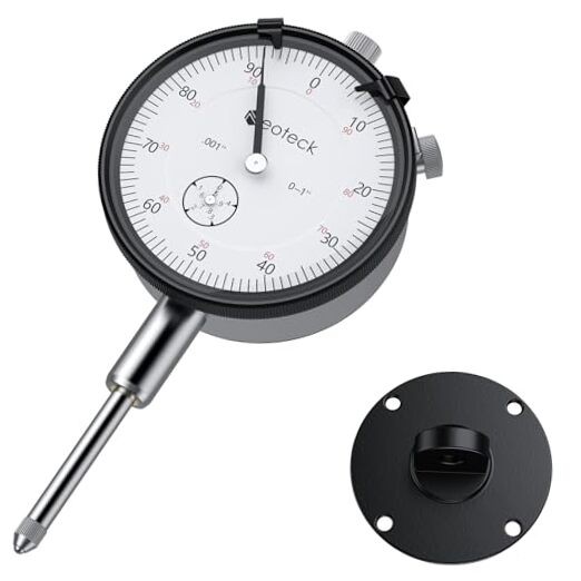 Silver 1"/0.001" Dial Indicator Gauge Full Metal Construction
