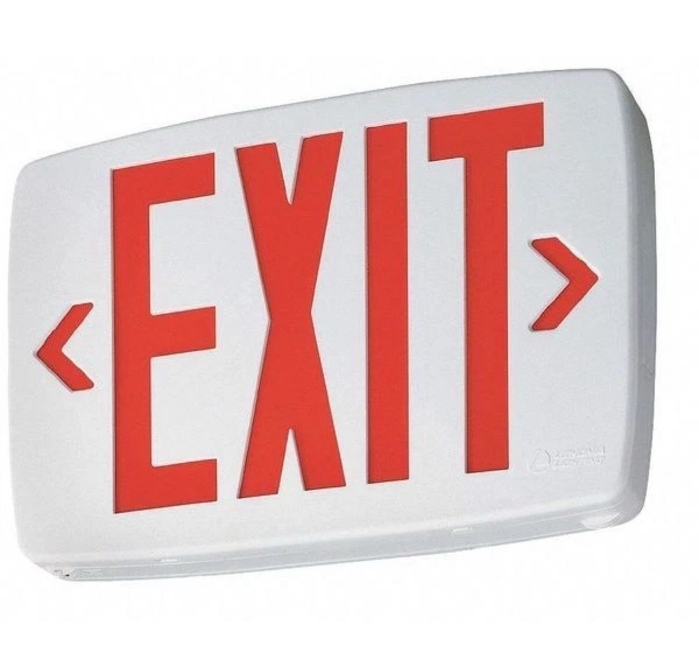 Lithonia Lighting Contractor Select LQM Series Red Exit Sign W/Back Up Battery