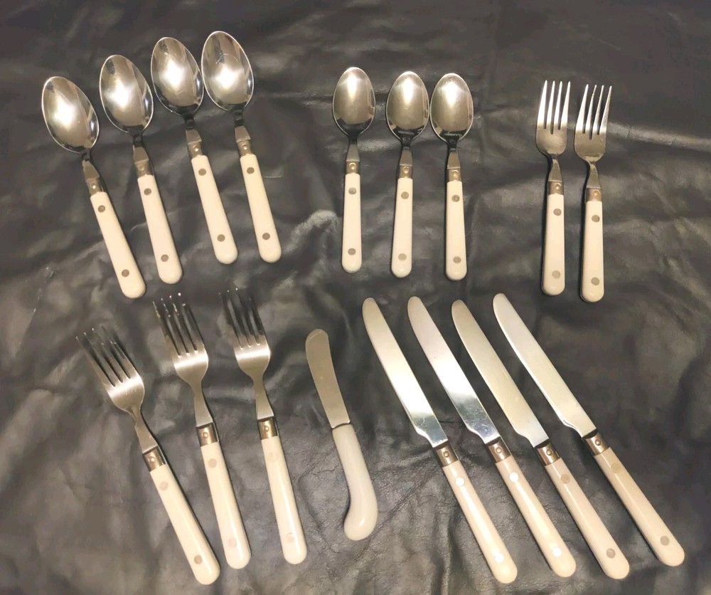 Hampton Silversmiths Flatware White Spoons Stainless 17 Pc Lot