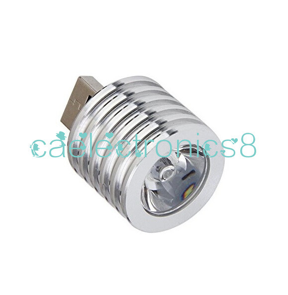 Aluminum 3W USB LED White Lamp Socket Spotlight Flashlight White Light NEW CA