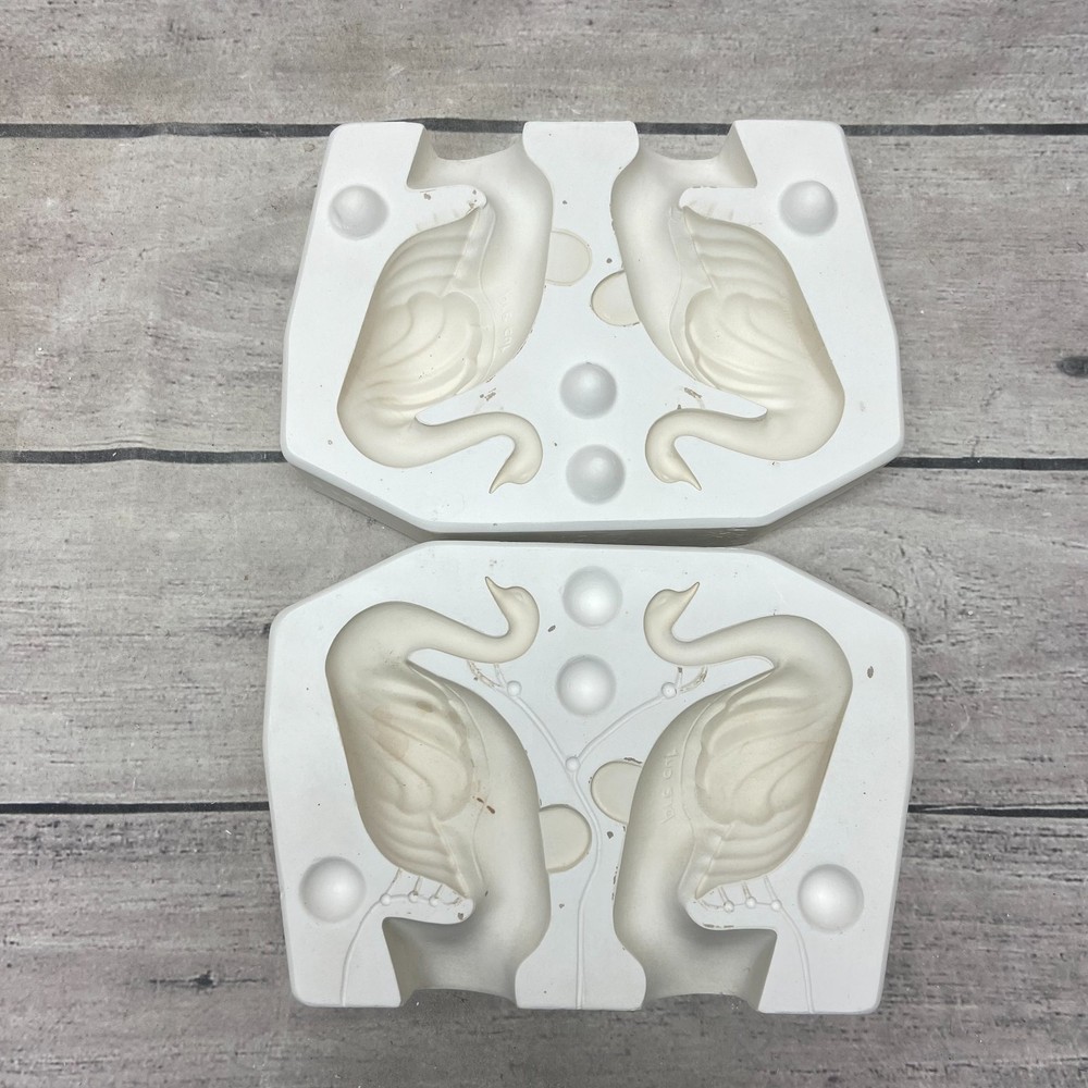 Atlantic Mold Ceramic Casting Mold Two Swan Figurine #A-1865
