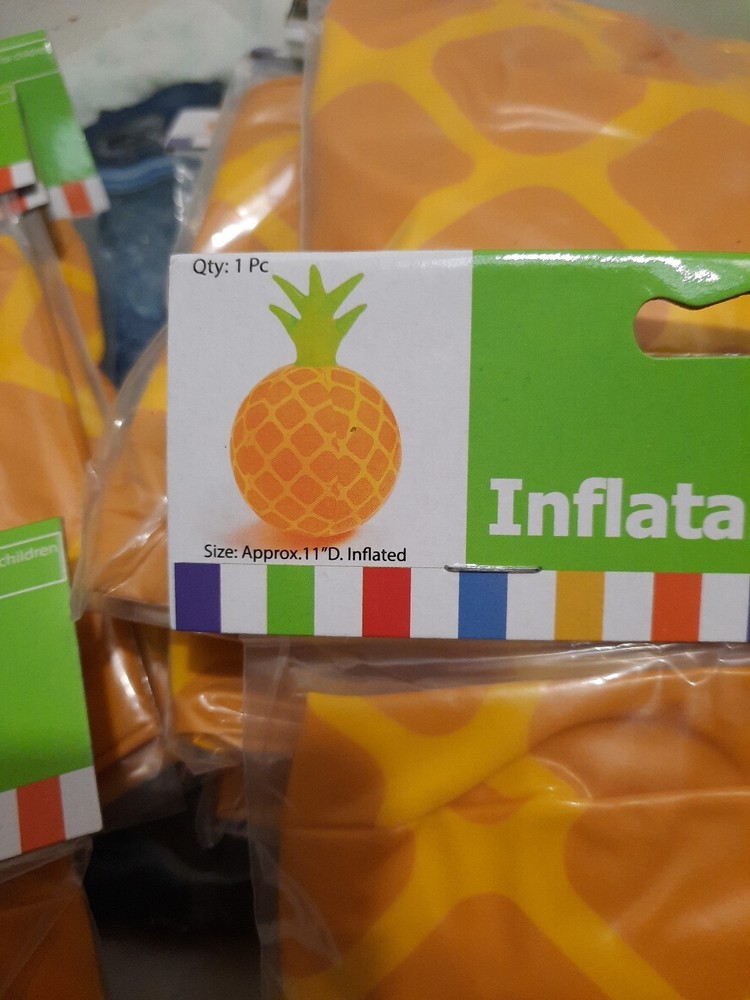 Inflatable Pineapple Ball. Aprox 11" When Blown Up