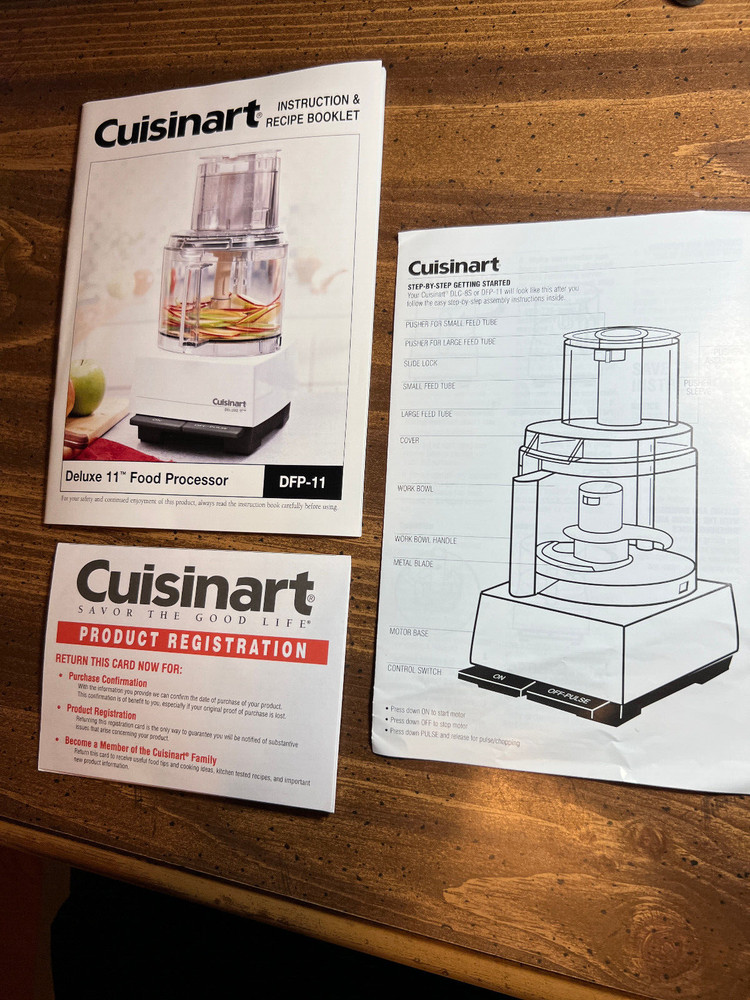 Cuisinart Deluxe 11 Food Processor DFP-11  ~  Instruction & Recipe Booklet