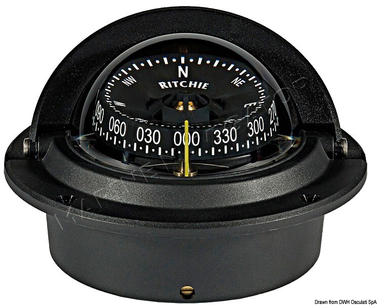 RITCHIE Wheelmark Built-In Compass 3 Inches Black/Black