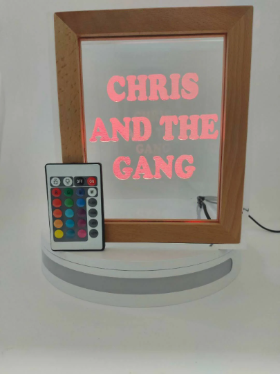 Personalized Tip Box Raffle Fund Raiser Donation Jar Engraved Light Changing LED