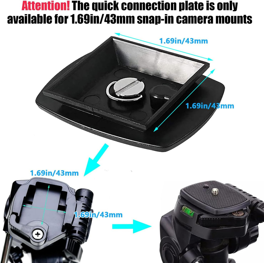 2-Pack Universal 43X43Mm Quick Release Plate Set for Velbon Tripods, Compatib...