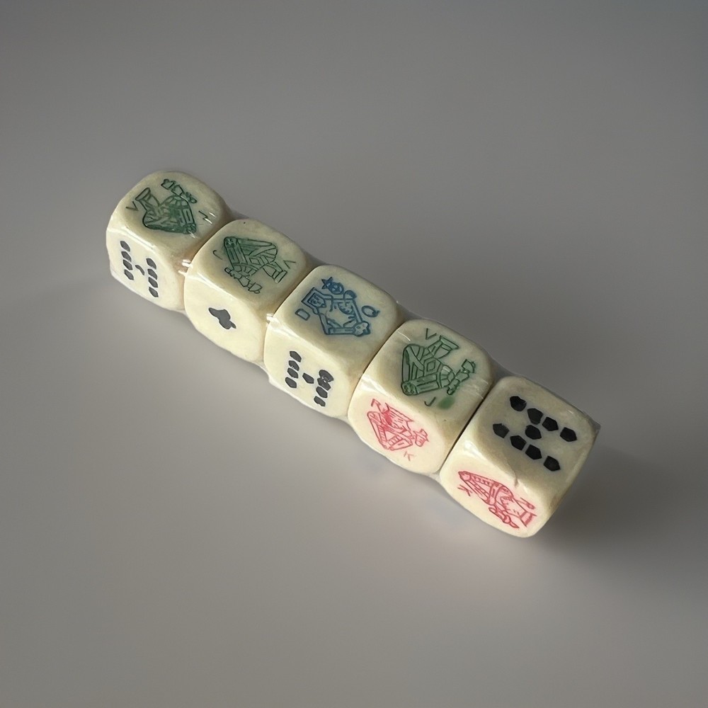 Poker Dice Ivory Tone Rounded Wraped