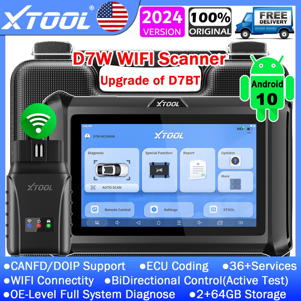 XTOOL D7W Auto Diagnostic Scan Tool 36+Resets E/CU Coding K`ey Programmer DOIP