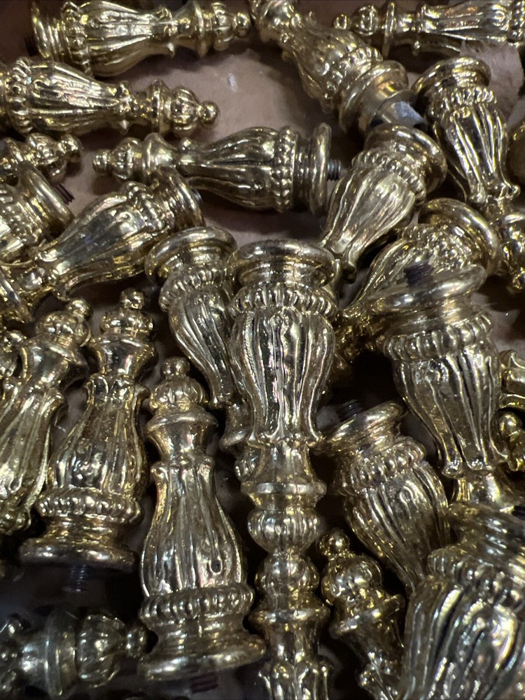 Antique Polished Brass Hinge Finials.