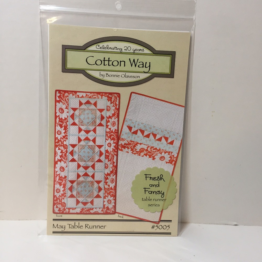 May Table Runner Quilt Pattern Cotton Way 21" x 42"