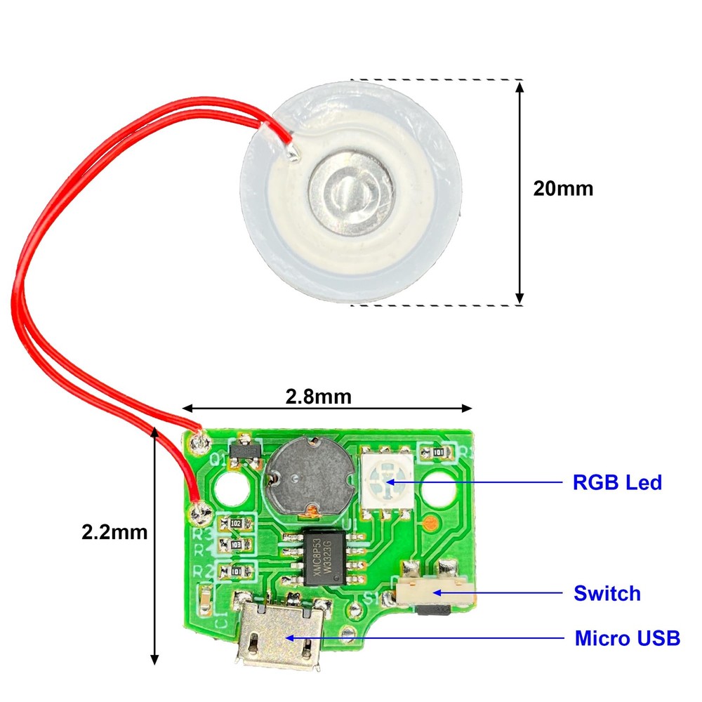 2 Pack Atomization Disc mist maker Ultrasonic 1.4 x 0.7 x 0.3 in, green