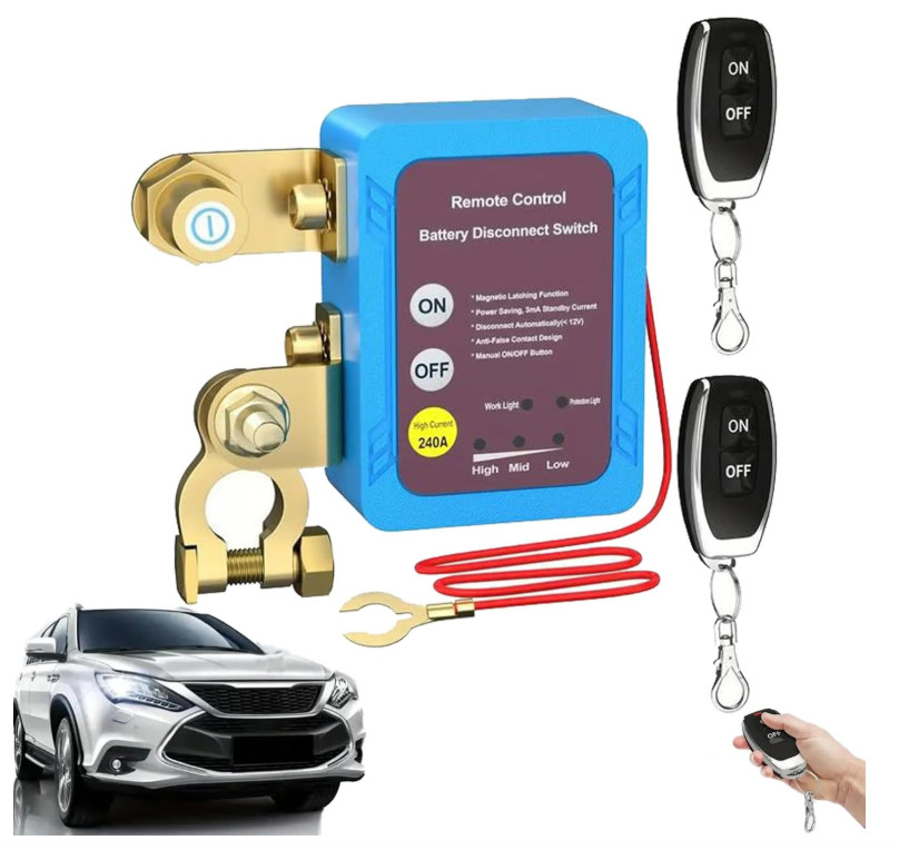 Remote Battery Disconnect Switch 12V 240A Battery Kill Switch For Auto RV ATV