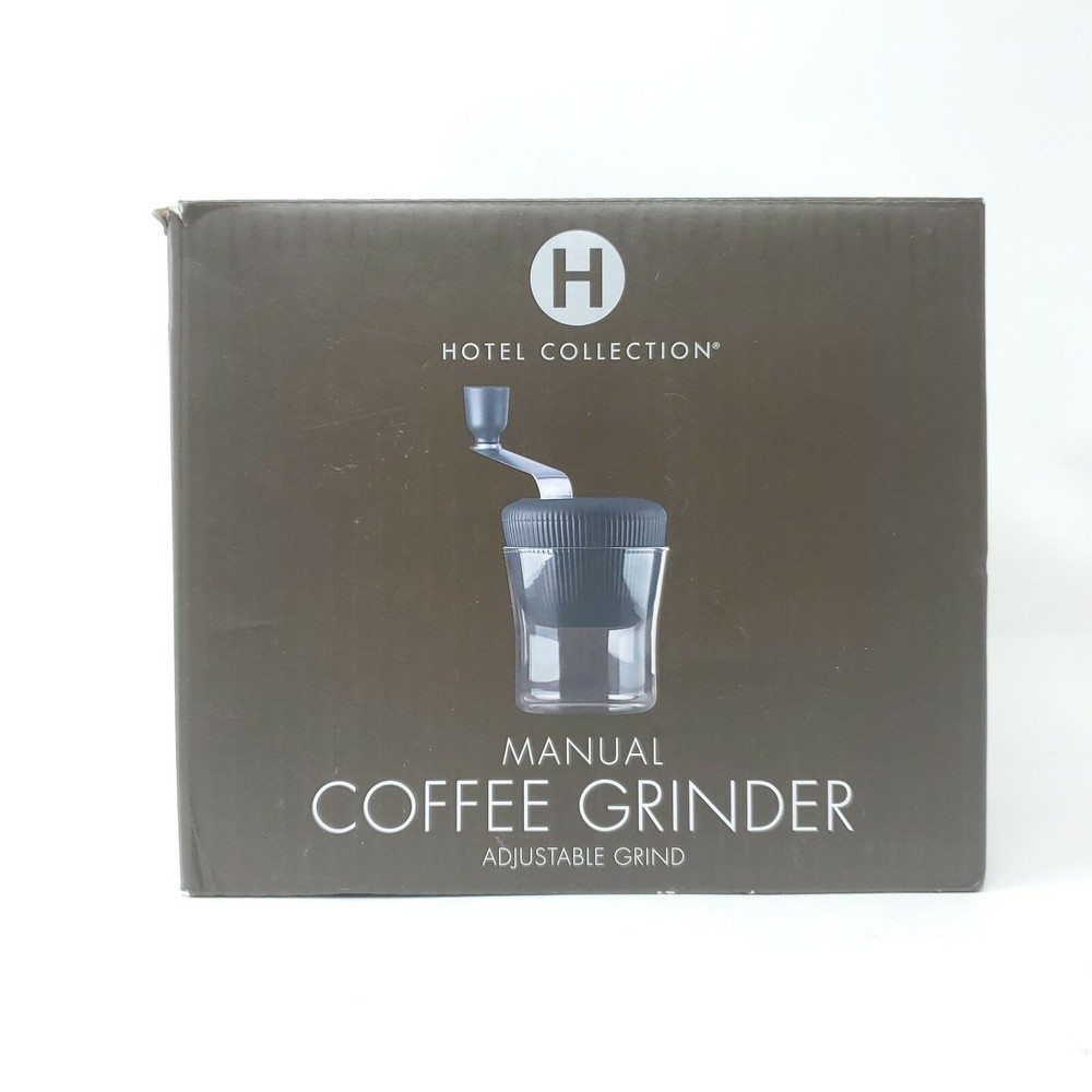 Hotel Collection Manual Coffee Grinder Adjustable Grind with Glass Container