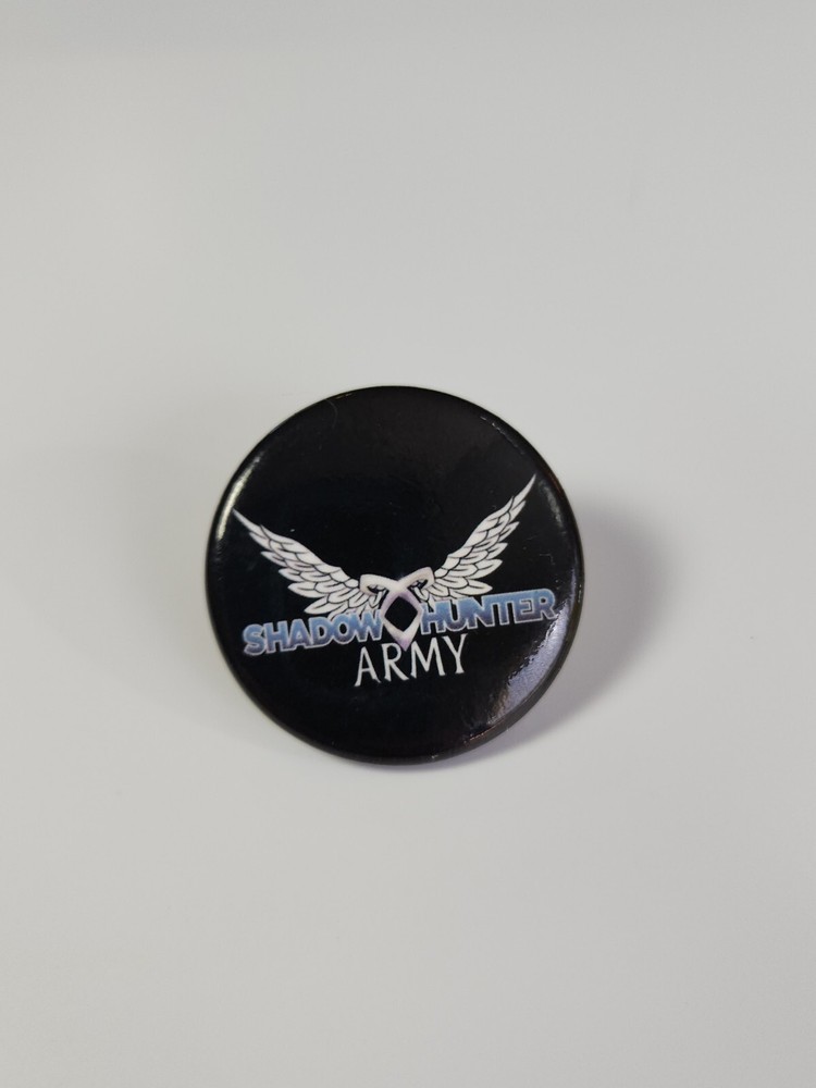 Shadowhunter Army Button Pin Black Background 1.5"
