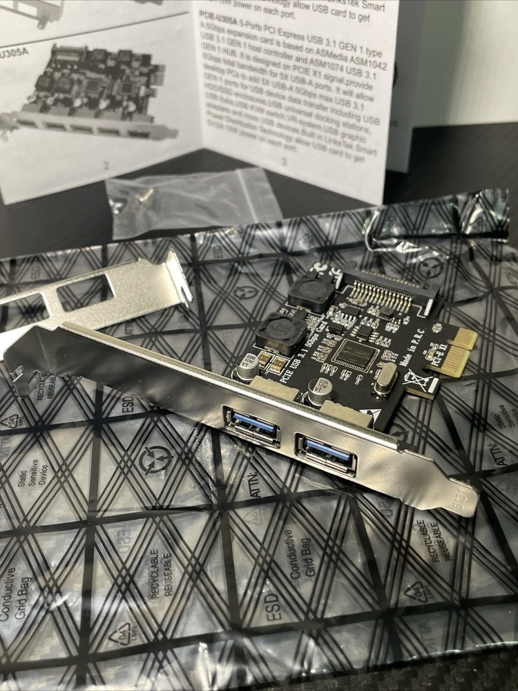 Links Tek 2 Port USB 3.0 Card Model PCIE-U302A New Open Box
