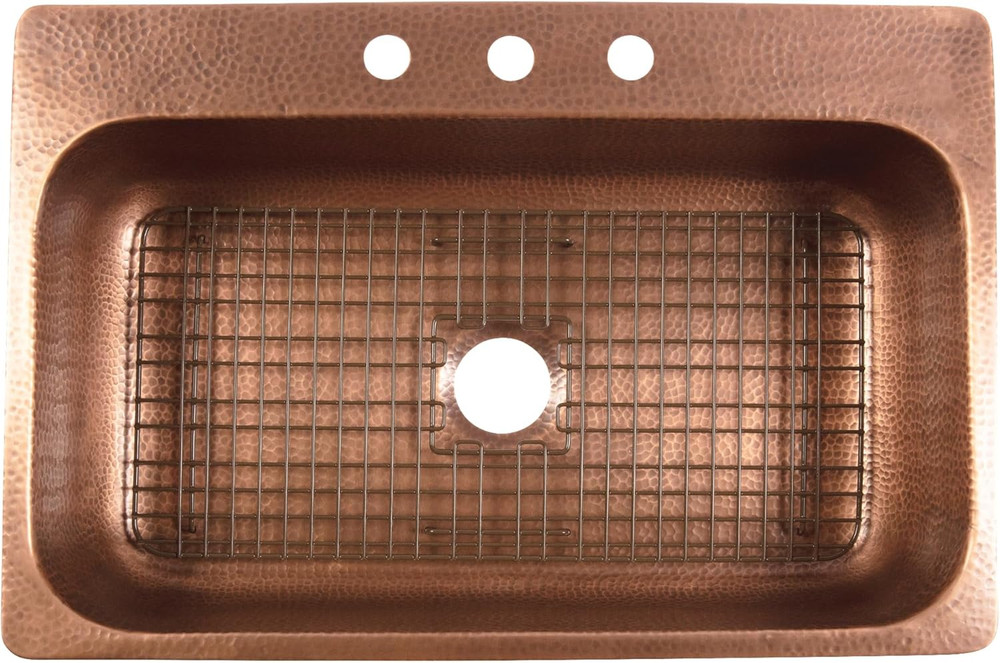 Sinksense Antique Brown Kitchen Sink Bottom Grid 27.75" x 13.375
