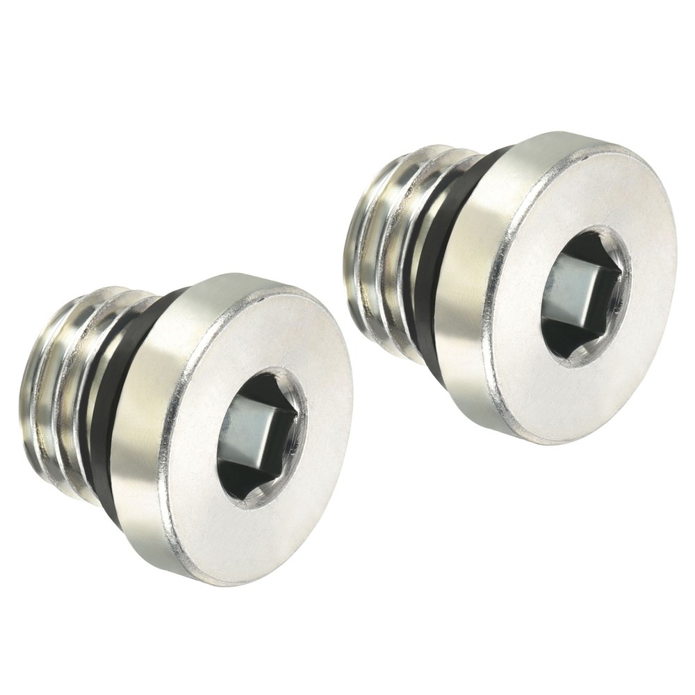 M16*2 Hex Head Pipe Fitting Plug, 2 Pack Male Thread 45# Steel Plug