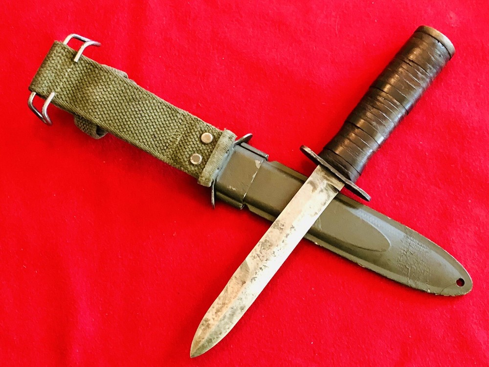 WW2 US M3 IMPERIAL CUSTOMIZED (MARKED ON BLADE) & USM8 SHEATH
