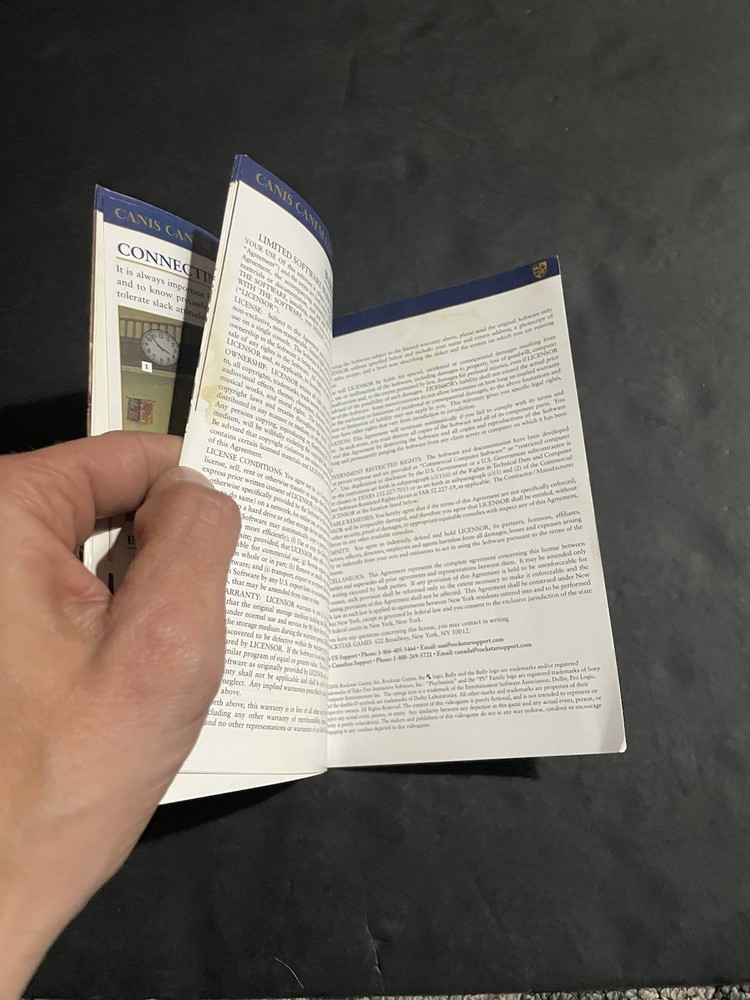 Bully ps2 Manual Only