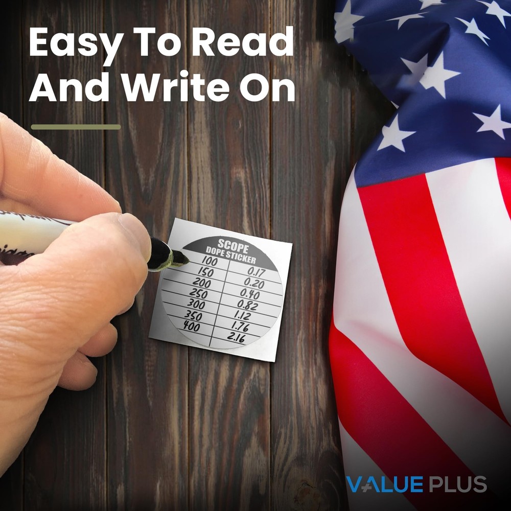 25 Pack Writable Scope DOPE Sticker for Long-Range Shooting- 1.5 Inch, White