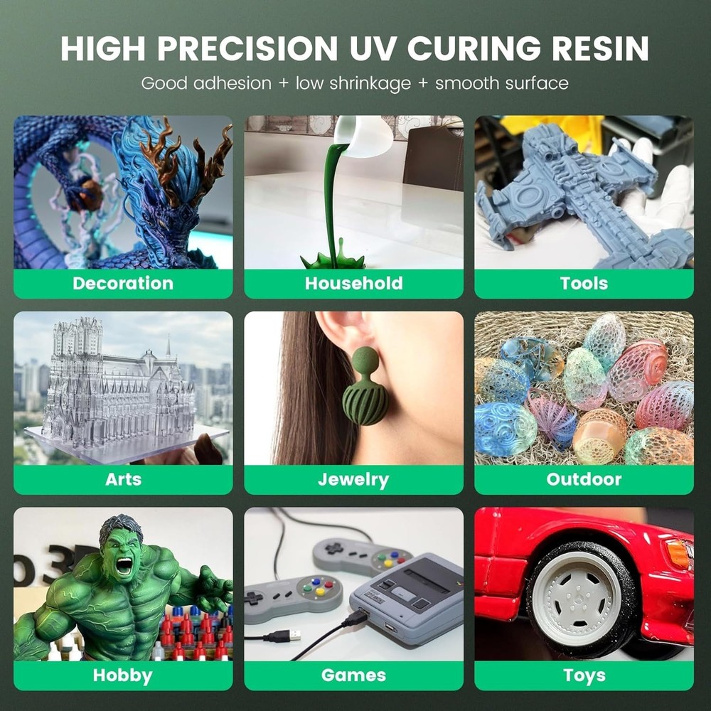 Clear Blue 3D Printer Resin 1kg - Fast Curing, High Precision, Low Odor