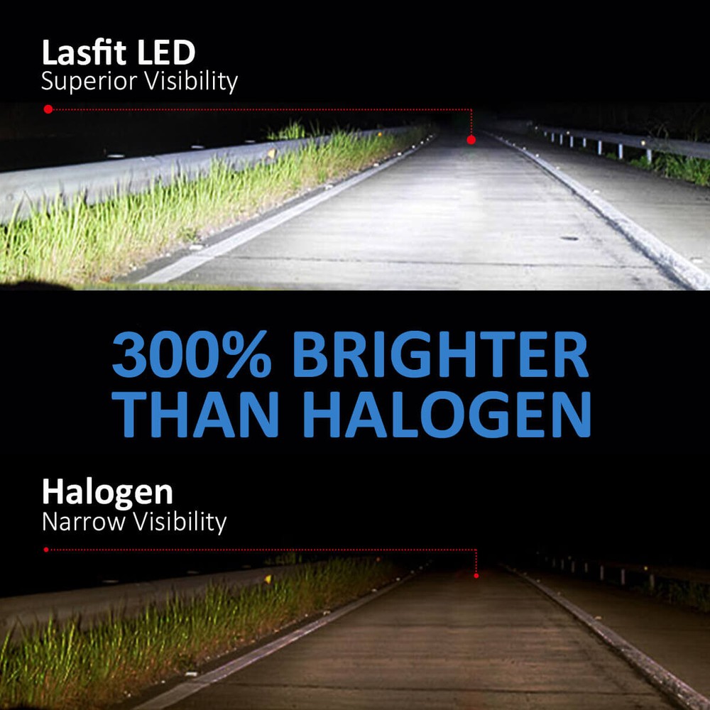 One Pair Lasfit 5202 LED Fog Light Bulbs 6000K XENON White 5000LM Conversion Kit